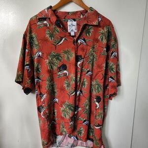 Guy‎ Harvey by AFICO Bluewater Hawaiian style button up shirt mens size large